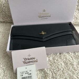 Vivienne Westwood Dark Leather double flap Clutch or wallet